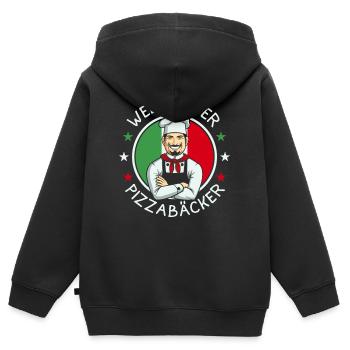 Weltbester Pizzabäcker - Kinder Premium Organic Zip Hoodie - Schwarz - Hinten - AI Model Kid Male (0cm)