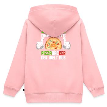 Weltbester Pizzabäcker Geschenkidee - Kinder Premium Organic Zip Hoodie - Rosa - Hinten - AI Model Kid Female (0cm)