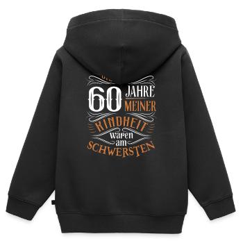 60. Geburtstag Kindheit Lustig - Kinder Premium Organic Zip Hoodie - Schwarz - Hinten - AI Model Kid Male (0cm)