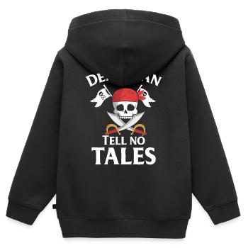 Pirat - Kinder Premium Organic Zip Hoodie - Schwarz - Hinten - AI Model Kid Male (0cm)