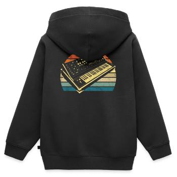 Synthesizer Keyboard Retro Vintage - Kinder Premium Organic Zip Hoodie - Schwarz - Hinten - AI Model Kid Male (0cm)