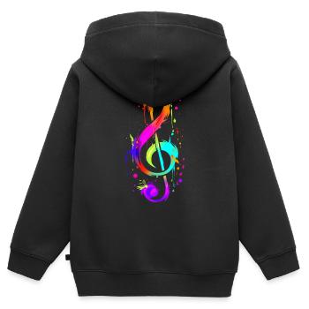 Bunter Musiker Hippie-Schlüssel - Kinder Premium Organic Zip Hoodie - Schwarz - Hinten - AI Model Kid Male (0cm)