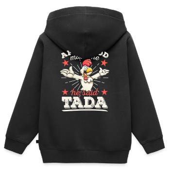 Religion Christ humour coq poulet Dieu religieux - Sweat Premium à capuche zippé enfant bio - noir - Dos - AI Model Kid Male (0cm)