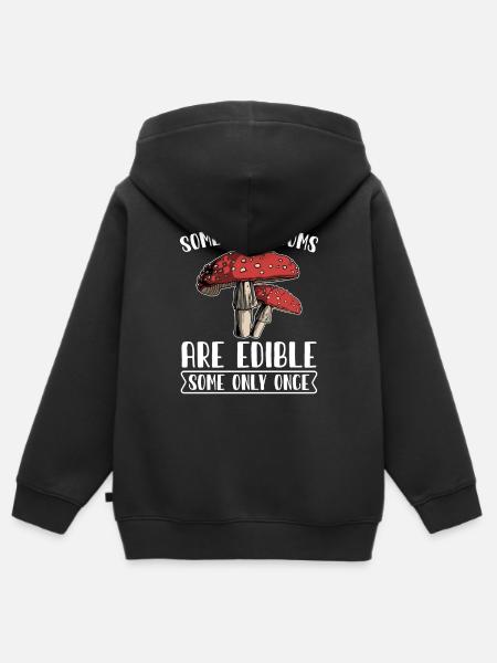 Pilze Pilzsammler Schwammerl Pilzsucher - Hoodie Premium med dragkedja barn ekologisk - svart