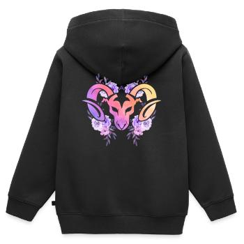 Bélier Signe astrologique Horoscope Astrologie - Sweat Premium à capuche zippé enfant bio - noir - Dos - AI Model Kid Male (0cm)