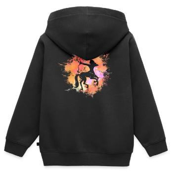 Sagittaire Signe astrologique Horoscope Astrologie - Sweat Premium à capuche zippé enfant bio - noir - Dos - AI Model Kid Male (0cm)