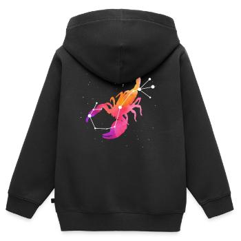 Scorpion Signe astrologique Horoscope Astrologie - Sweat Premium à capuche zippé enfant bio - noir - Dos - AI Model Kid Male (0cm)