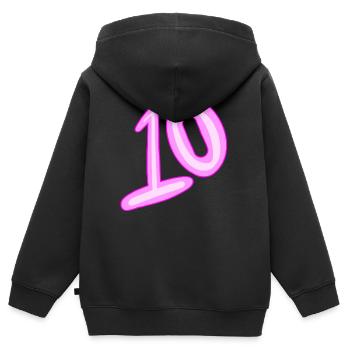 10 - Sweat Premium à capuche zippé enfant bio - noir - Dos - AI Model Kid Male (0cm)