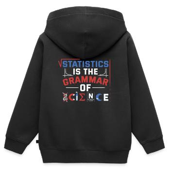 Statistik ist die Grammatik der Wissenschaft - Kinder Premium Organic Zip Hoodie - Schwarz - Hinten - AI Model Kid Male (0cm)