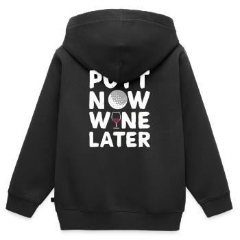 Golf Golfer Golfer Golfer Golf Course - Kids Premium Organic Zip-up Hoodie - black - Back - AI Model Kid Male (0cm)