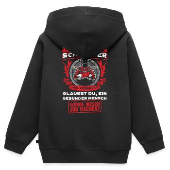 Schweißer Beruf Geschenk Schweisser Schweißen - Kinder Premium Organic Zip Hoodie - Schwarz - Hinten - AI Model Kid Male (0cm)