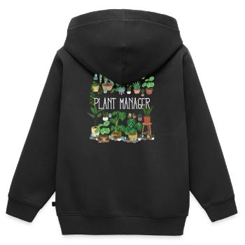 Plant Manager - Sweat Premium à capuche zippé enfant bio - noir - Dos - AI Model Kid Male (0cm)