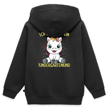 Kindergarten Start Kindergartenkind KiGa Einhorn - Kinder Premium Organic Zip Hoodie - Schwarz - Hinten - AI Model Kid Male (0cm)
