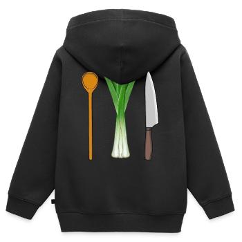 Lauch Vegetarisch kochen Kochlöffel Job Berufe - Kinder Premium Organic Zip Hoodie - Schwarz - Hinten - AI Model Kid Male (0cm)