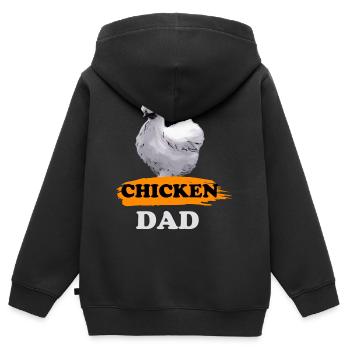Poulet poulet poule - Sweat Premium à capuche zippé enfant bio - noir - Dos - AI Model Kid Male (0cm)
