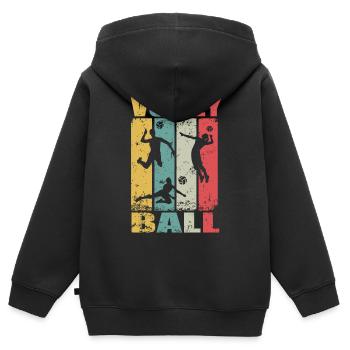 Retro Volleyball Beach Volleyball Volleyballer - Kinder Premium Organic Zip Hoodie - Schwarz - Hinten - AI Model Kid Male (0cm)
