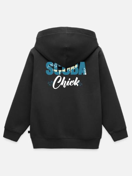 Diving Diver Girl Scuba Chick - Sweat Premium à capuche zippé enfant bio - noir