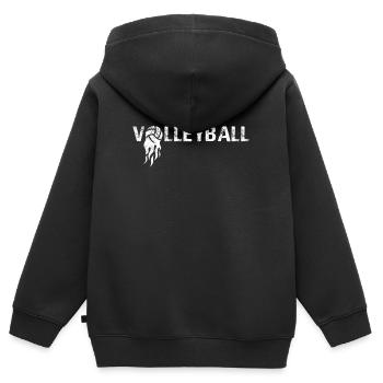 Beach Volleyball Schriftzug Volleyball - Kinder Premium Organic Zip Hoodie - Schwarz - Hinten - AI Model Kid Male (0cm)