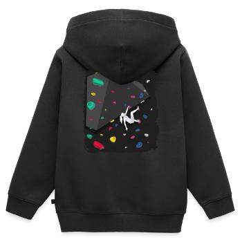 Escalade boulder paroi falaises Bouldern - Sweat Premium à capuche zippé enfant bio - noir - Dos - AI Model Kid Male (0cm)