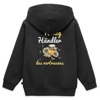 Imker - Kinder Premium Organic Zip Hoodie - Schwarz - Hinten - AI Model Kid Male (0cm)