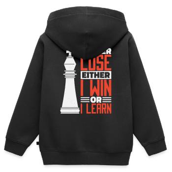 échiquier échiquier mise en place - Sweat Premium à capuche zippé enfant bio - noir - Dos - AI Model Kid Male (0cm)