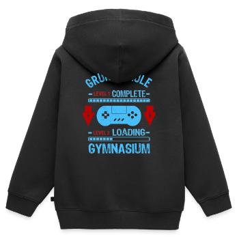 Einschulung Gymnasium 5 Klasse Geschenk - Kinder Premium Organic Zip Hoodie - Schwarz - Hinten - AI Model Kid Male (0cm)