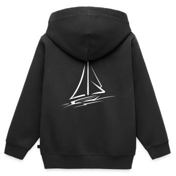 Seglen Segelboot Segler - Kinder Premium Organic Zip Hoodie - Schwarz - Hinten - AI Model Kid Male (0cm)