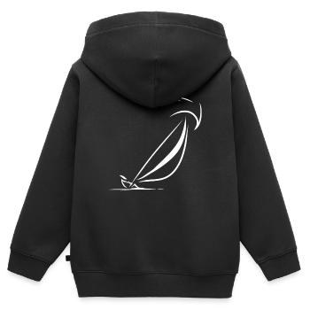 Seglen Segelboot Segler - Kinder Premium Organic Zip Hoodie - Schwarz - Hinten - AI Model Kid Male (0cm)