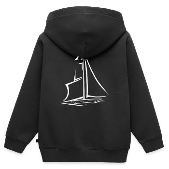 Seglen Segelboot Segler - Kinder Premium Organic Zip Hoodie - Schwarz - Hinten - AI Model Kid Male (0cm)