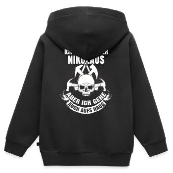 Dachdecker - Kinder Premium Organic Zip Hoodie - Schwarz - Hinten - AI Model Kid Male (0cm)