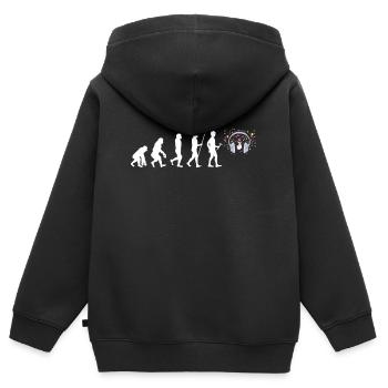 K-Pop - Kinder Premium Organic Zip Hoodie - Schwarz - Hinten - AI Model Kid Male (0cm)