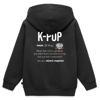 K-pop Koreanischer Pop Manga Bubble Tea Kawaii Pop - Kinder Premium Organic Zip Hoodie - Schwarz - Hinten - AI Model Kid Male (0cm)