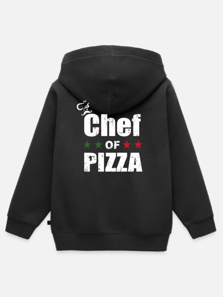 Chef Of Pizza - Italien Pizzeria Pizza Chefkoch - Hoodie Premium med dragkedja barn ekologisk - svart