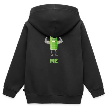 Children – Battery full – Energy – Battery charged - Kids Premium Organic Zip-up Hoodie - black - Back - AI Model Kid Male (0cm)
