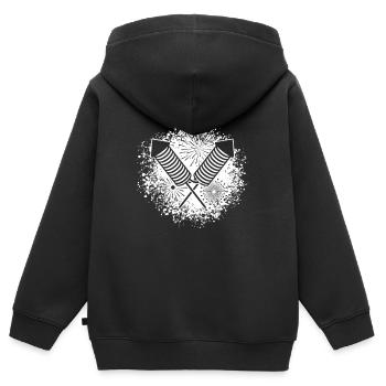 Feux d’artifice Pyro pyro pétard Cadeau amusant - Sweat Premium à capuche zippé enfant bio - noir - Dos - AI Model Kid Male (0cm)