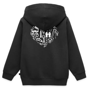 Rock Climbing Climber Carabiner - Sweat Premium à capuche zippé enfant bio - noir - Dos - AI Model Kid Male (0cm)