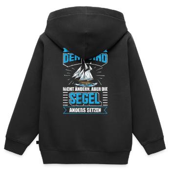 Segelboot Segel Segeln Segler - Kinder Premium Organic Zip Hoodie - Schwarz - Hinten - AI Model Kid Male (0cm)