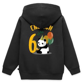 6. Kindergeburtstag Endlich 6 Jahre Baby Panda - Kinder Premium Organic Zip Hoodie - Schwarz - Hinten - AI Model Kid Male (0cm)
