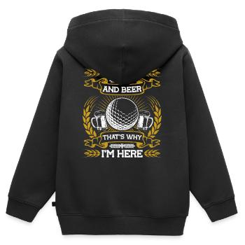Golfeur Golf golf golf golf - Sweat Premium à capuche zippé enfant bio - noir - Dos - AI Model Kid Male (0cm)