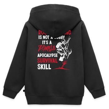 Rock Climbing Climber - Sweat Premium à capuche zippé enfant bio - noir - Dos - AI Model Kid Male (0cm)