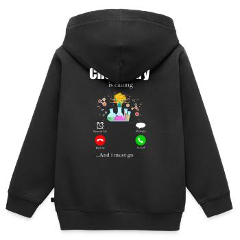 Chimiste Laboratoire Tableau périodique Neutron Alchimie - Sweat Premium à capuche zippé enfant bio - noir - Dos - AI Model Kid Male (0cm)