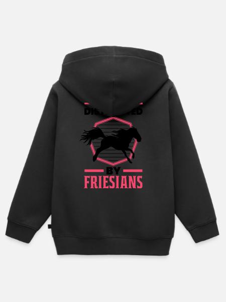 Easily distracted by Friesians Friesenpferd - Kinder Premium Organic Zip Hoodie -