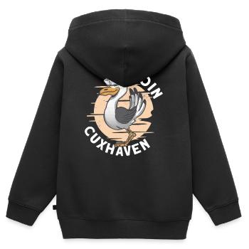 Nordsee Cuxhaven Norddeutschland Geschenk - Kinder Premium Organic Zip Hoodie - Schwarz - Hinten - AI Model Kid Male (0cm)