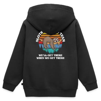 Rock Climbing Climber Retro - Sweat Premium à capuche zippé enfant bio - noir - Dos - AI Model Kid Male (0cm)