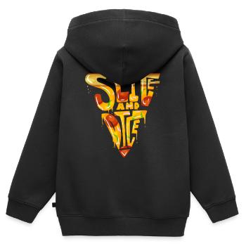 Schneiden Und Würfeln Von Pizzabelägen Für Pizza - Kinder Premium Organic Zip Hoodie - Schwarz - Hinten - AI Model Kid Male (0cm)