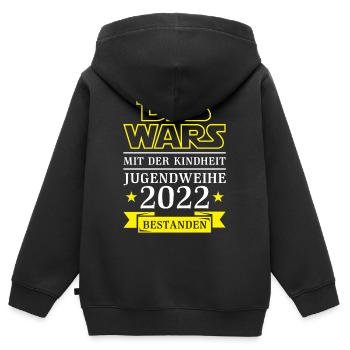 Jugendweihe 2022 - Das wars mit der Kindheit - Kinder Premium Organic Zip Hoodie - Schwarz - Hinten - AI Model Kid Male (0cm)