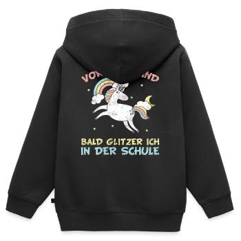 Vorschule Vorschulkind - Kinder Premium Organic Zip Hoodie - Schwarz - Hinten - AI Model Kid Male (0cm)