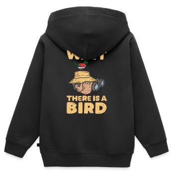 Vögel Beobachten Fernglas Vogel Abbildung - Kinder Premium Organic Zip Hoodie - Schwarz - Hinten - AI Model Kid Male (0cm)