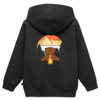 Bär Geschenk Wildnis Grizzly Kinder Tier Bear - Kinder Premium Organic Zip Hoodie - Schwarz - Hinten - AI Model Kid Male (0cm)