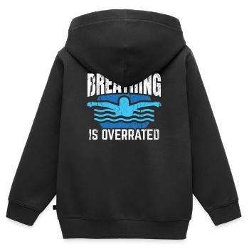Schwimmtrainer Atmung wird überbewertet - Kinder Premium Organic Zip Hoodie - Schwarz - Hinten - AI Model Kid Male (0cm)